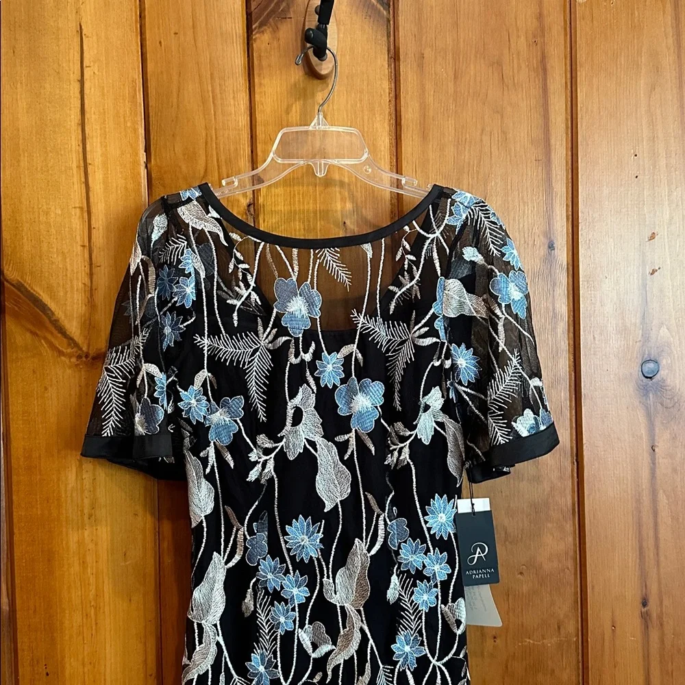 Adrianna Papell Women’s Embroidered Short Sleeved Floral Dress Size 6 - Picture 2 of 5